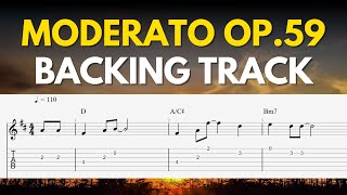 Backing Track - Moderato Op 59 part 3  No 11 - Matteo Carcassi | Easy Fingerstyle Classic Guitar TAB