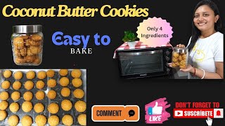 Eggless Coconut Butter Cookies | Easy Coconut cookies | 4 Ingredients Coconut Cookies | Cookies