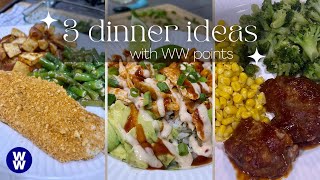 3 Dinner Ideas for WW. Bang bang Chicken and rice. Mini meatloaves. Shake and bake chicken. Points