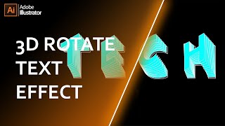 3D Rotate Text Effect In Illustrator | Illustrator Tutorial