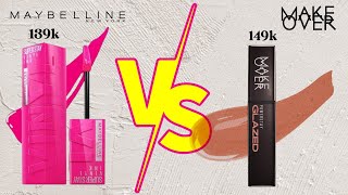 BATTLE MAYBELLINE VS MAKEOVER: LIP GLAZED MAKE OVER VS LIP VINYL MAYBELLINE DI BIBIR GELAP