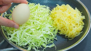 Cabbage, Potato with eggs is better than meat! Simple! Easy and super delicious cabbage recipe!