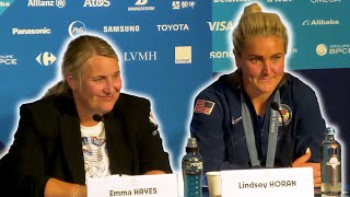 Emma Hayes and Lindsey Horan GOLD WINNING press conference 🥇 Brazil 0-1 USA 🗼 Paris 2024 Olympics