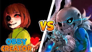 obby creator how to make cool chara vs sans EASY