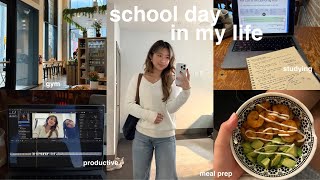 a productive school day in my life | workout class, studying, note taking, slice of life