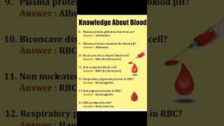 general knowledge about blood #gkquestion #gkshorts