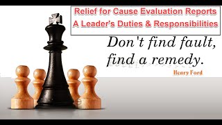 Relief for Cause NCOER OER OPR - A Leader's Duties and Responsibilities