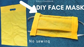 DIY Face Mask 😷 From Cloth Bag | No Sewing | DIY Homemade Face Mask |