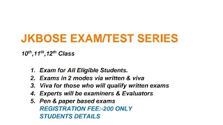 Test Series For All Jkbose Students of class 10th,11th,12th | Practice Examinations |