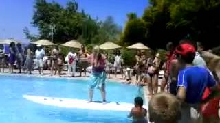 Cande Onura Hotel 5  Kusadasi, 2011, surf game in the swimming pool with BOBO & Muti, Turkey