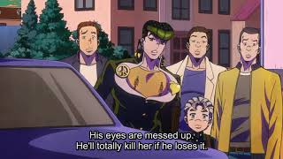 Josuke beats up stand user possessing someone