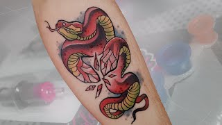 Tattoo Time Lapse Coloured Snake Tattoo