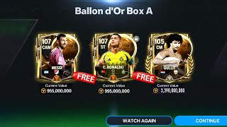 HOW TO GET FREE BALLON D'OR RONALDO, MESSI, CRUYFF - Ballon D’Or Pack Opening - FC Mobile 25