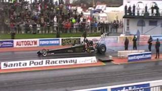 Dennis Habermann - Top Methanol Dragster Burn Out. Santa Pod 2010 Easter Thunderball