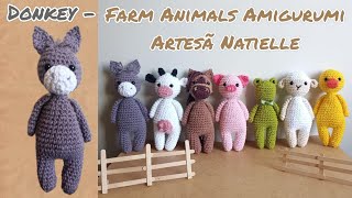 Donkey Amigurumi Farm Animals - Artesã Natielle