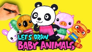 How to Draw Animals #3 | Easy Animal Drawing | Fun for Kids | Learn Drawing & Coloring | Okodokids