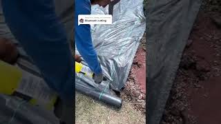 Cutting Landscape Fabric the Easy Way #Landscapefabric #landscapecompany #GrantsOutdoor #FortWorth