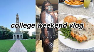 COLLEGE WEEKEND VLOG @ UNC Chapel Hill | NEW RESTAURANTS, EXPLORING CAMPUS, SEEING SHANG CHI