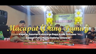 MACAPAT ASUNG PAMUJI, Kajatan Sunatan Kulawarga Bapa Andik Sutiyono lan Putra Mantu Dadang Sêtiawan