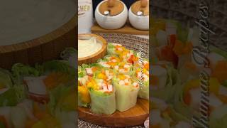 🥢 MANGO KANI SALAD SPRING ROLLS with the BEST Homemade Dipping Sauce.😋  #springrolls #salad