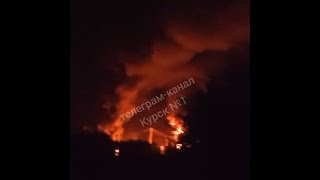 Ukrainian Drones Hit Russian Oil Depot in Polevaya, Kursk -- Three Tanks Burning