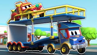 The RACING DRAGON CAR leads the PARADE | Super Truck for Kids