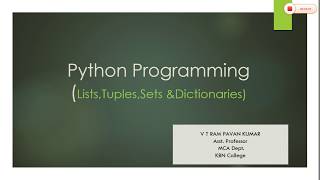 Python Lists to Dictionaries