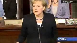 Merkel Addresses Congress (1) on world issues, Meets with Pres. Obama