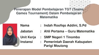 INDAH ROOFIQO ADDINI, S.Pd - Ujian Laporan Aktualisasi Latsar CPNS Angkatan XCVIII (98) Kab. Parimo