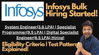 Infosys Bulk Hiring For College Students | Salary : 3.5, 6.5 & 9.5 LPA | Apply Now 🔥🔥