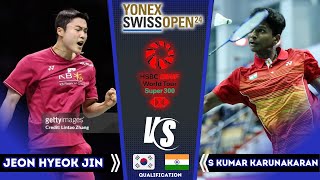 JEON Hyeok Jin (전혁진) vs Karunakaran | Swiss Open 2024 Badminton