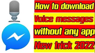 How to download messenger voice message/Download messenger voice without any app #mixinformation