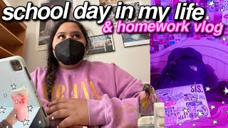 high school day in my life & homework vlog