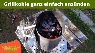 Grillkohle ganz einfach anzünden ohne pusten und wedeln !! Anzündkamin vorgestellt