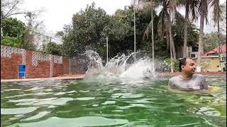 Jump at swimming pool