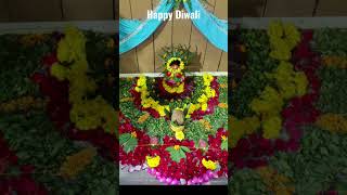 Diwali decoration with leaves and flowers#Happy Diwali#shorts