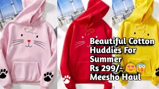 Trending Cotton Hoodies T Shirt Rs 299/- | Meesho Haul | Shorts