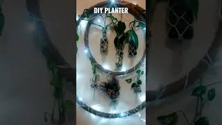 Diy planter with hula hoop#indoor plants#beautiful planter with lights#shorts