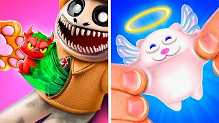 From Life to Death: Angel & Devil Kitties Clash with Gadgets & Crafts! 😮👼🏻😈 #funny #diy