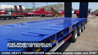 4 Axle Lowbed Trailer, Semi Trailer with Air Suspension, Chinaheavytransporter, modulestrailer.com