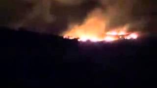 Idlib   Khan Shaikhoun   FSA militant group burns surrounding farmland of the city to punish defiant