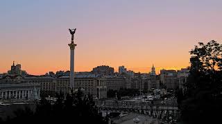 Real-Time Sunset in Kiev City Center