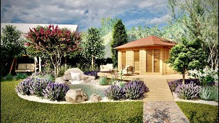 💚🌞🌈 Garden Design Transformation/ Before After / Water in the Garden  / 3D Modelling on Sketchup