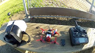 Walkera Rodeo 110 flight with Tactic goggles and a mobius mini camera.