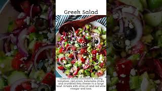 "Fresh and Flavorful Greek Salad Recipe with Romaine Lettuce, Feta Cheese, and Kalamata Olives"