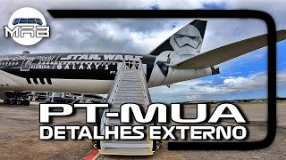 Detalhes externo do "PT-MUA" da LATAM Brasil (Avião Star Wars)