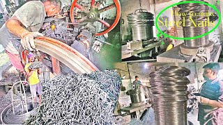 Wire NAILS manufacturing process | Speed steel wire nail making machine / Small Scale Industry