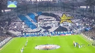 Hommage à Bernard Tapie au Stade Vélodrome lors de OM Lorient