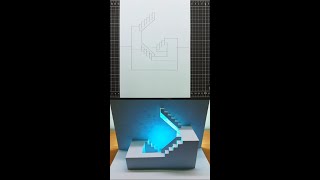 3D Stairway Card｜Pop Up Card｜Kirigami｜Paper Art｜Origami｜樓梯彈出卡片 #shorts