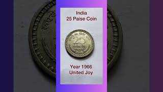 India 25 Paise Coin (1966) | Indian Currency || United Joy